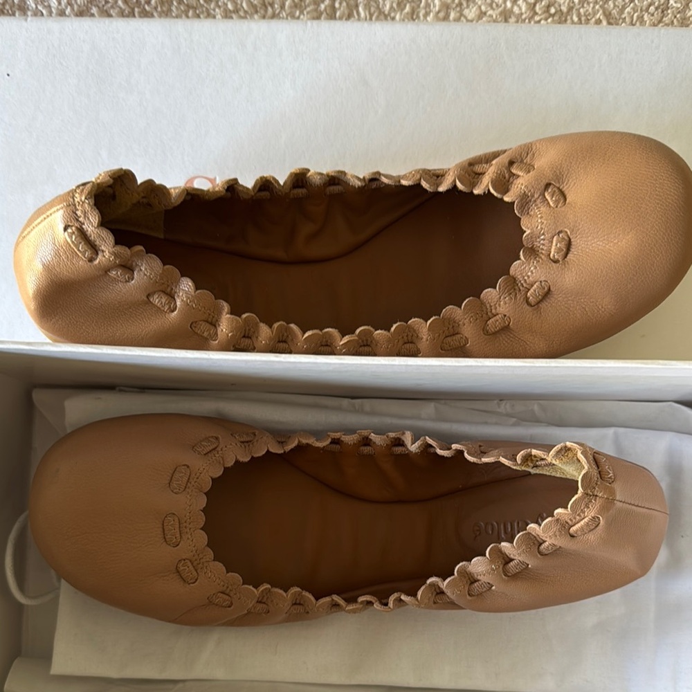 Women's Tan Ballet Flats - See by Chloe worn once - Picture 2 of 4